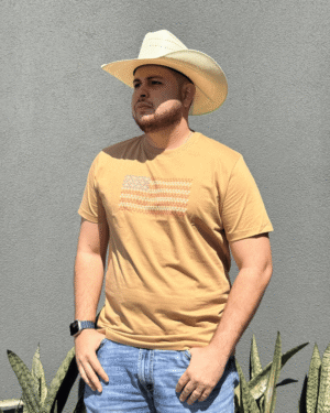 CAMISETA FIELDER ESTAMPADA CAPUCCINO BANDEIRA ESTADOS UNIDOS